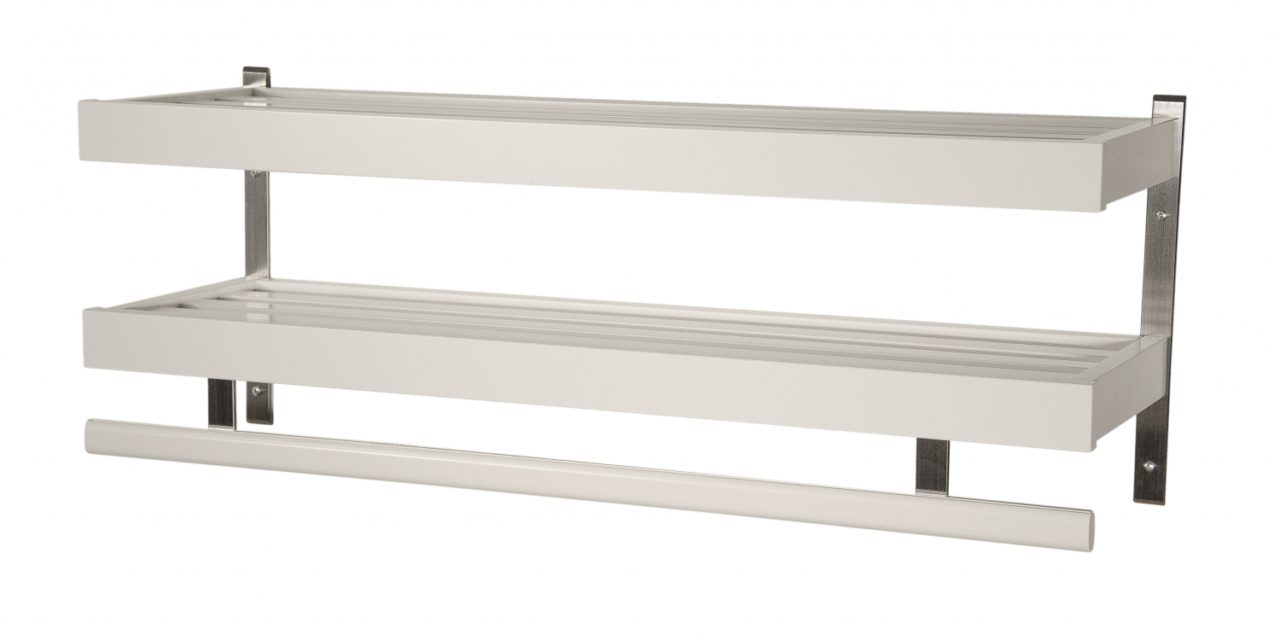 FURBO Nadja – dobbelt hattehylde, 50 cm. Hvid