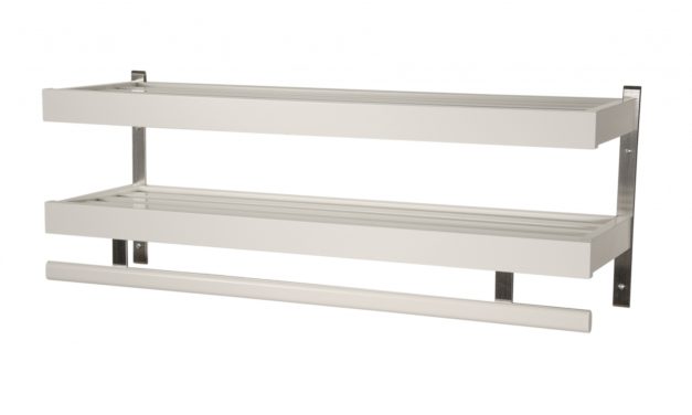 FURBO Nadja – dobbelt hattehylde, 60 cm. Hvid