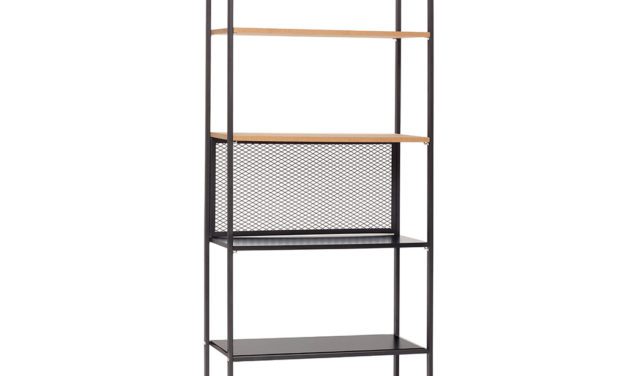 HÜBSCH Reol af metal og kork m/5 hylder