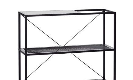 HÜBSCH Sort metal reol m/3 hylder