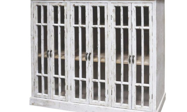 CHIC ANTIQUE Vitrine med 6 låger med sort top