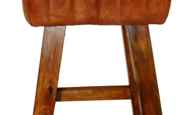 TRADEMARK LIVING Skammel med læder