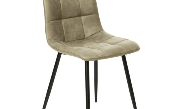 HOUSE NORDIC Middelfart spisebordsstol – lysebrunt mikrofiber stof