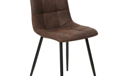 HOUSE NORDIC Middelfart spisebordsstol – mørkebrunt mikrofiber stof