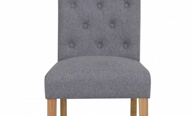 Indra spisebordsstol – lysegråt stof/egetræsben