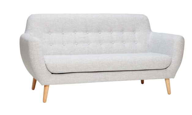 H&Uuml;BSCH Lysegrå stof sofa til 2 pers.