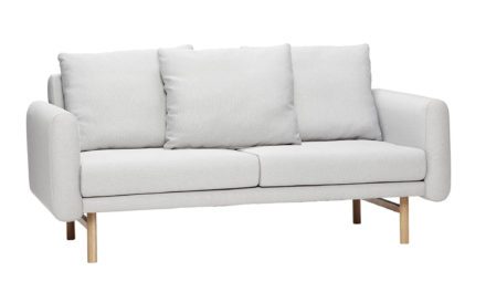 HÜBSCH Lysegrå stof sofa, 2 pers.