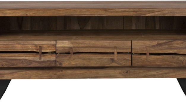 CANETT Oshawa TV-bænk 3 skuffer – Sheeshamtræ