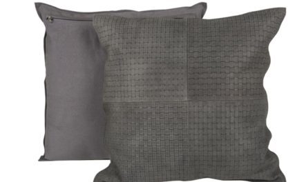 CANETT Aya pude – grå ruskind/stof, flet