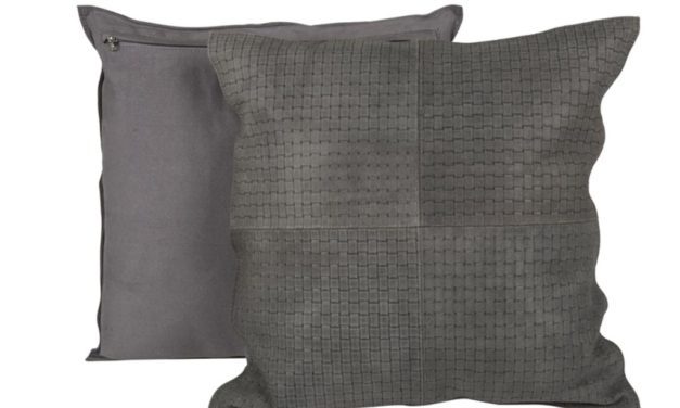 CANETT Aya pude – grå ruskind/stof, flet