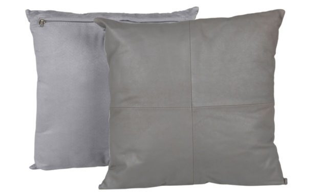 CANETT Aya pude – lysegrå læder/stof