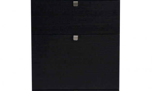 Confetti kommode – sort eg, smal m. 5 skuffer