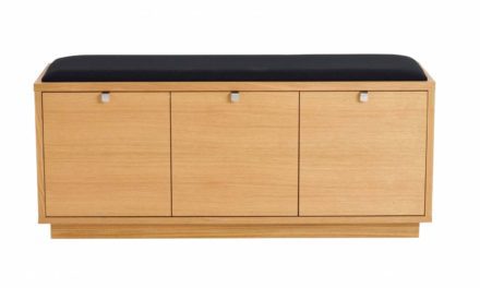 Confetti bænk – olieret eg/sort stofhynde, m. 3 skuffer