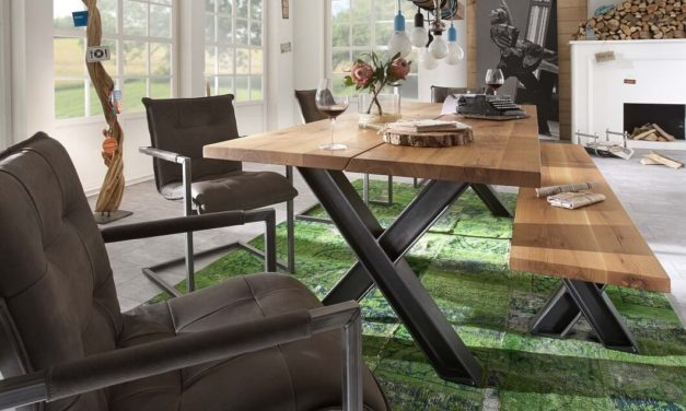 BODAHL Woodstock plankebord – 2-delt bordplade, m. udtræk 180 x 100 cm X-ben