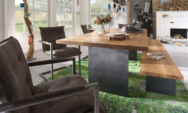 BODAHL Woodstock plankebord – 2-delt bordplade, m. udtræk 220 x 100 cm T-ben