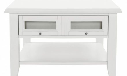 Koster sofabord – hvid m. 1 skuffe (80×80)