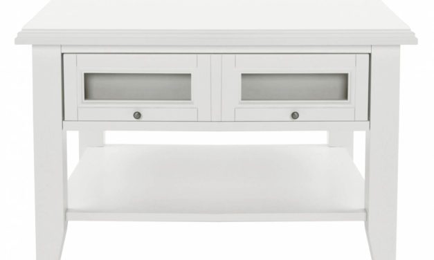 Koster sofabord – hvid m. 1 skuffe (80×80)