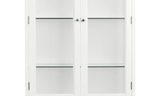 Koster vitrineskab – hvid m. 2 glaslåger