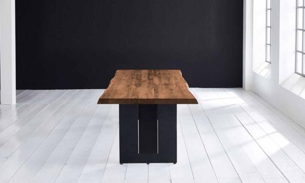 Concept 4 You Plankebord – Barkkant Eg med Steven ben, m. udtræk 6 cm 220 x 100 cm 06 = old bassano