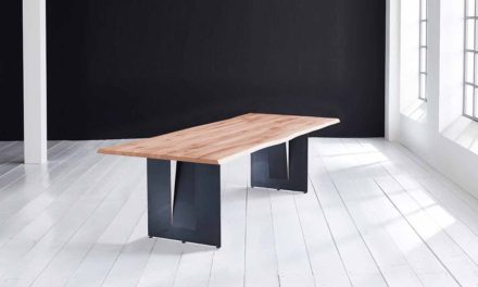 Concept 4 You Plankebord – Barkkant Eg med Steven ben, m. udtræk 3 cm 240 x 100 cm 03 = white wash