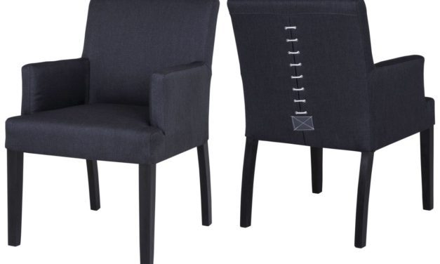 CANETT Matti spisebordsstol m. armlæn – Sort/Grå