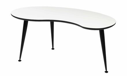 Strike sofabord – Hvidt træ, stel i sort rustfrit stål