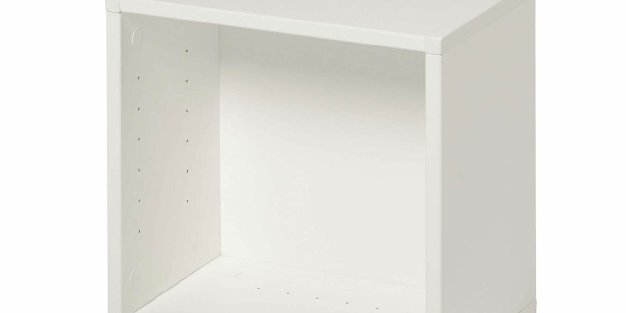 MANIS-H Lille reol – hvid kvadratisk, til væg eller gulv