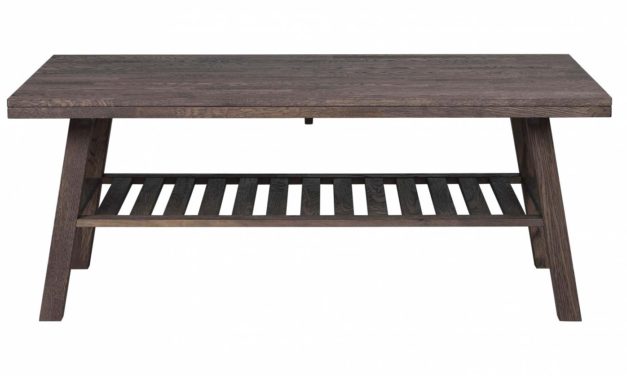 Brooklyn sofabord – røget eg m. 1 hylde (130×75)