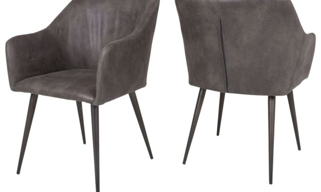 CANETT Miranda spisebordsstol m. armlæn – Mørkegrå