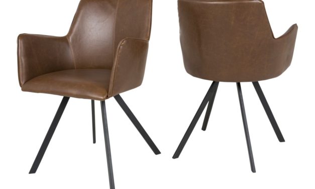 CANETT Amigo spisebordsstol m. armlæn – Brun