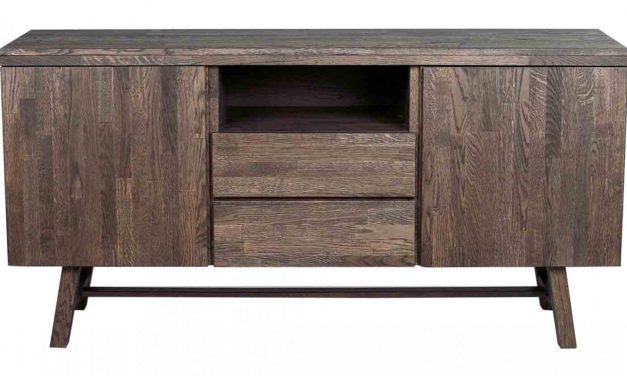 Brooklyn skænk – røget eg, m. 2 låger, 2 skuffer og 1 rum