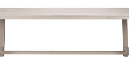 Brooklyn spisebord – hvidpigmenteret eg m. udtræk (220×95)