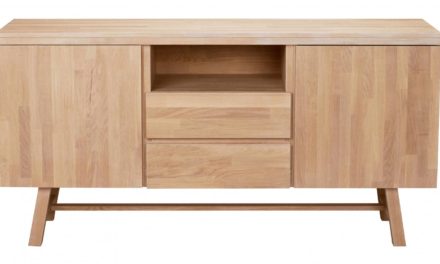 Brooklyn skænkt – børstet eg, m. 2 låger, 2 skuffer og 1 rum