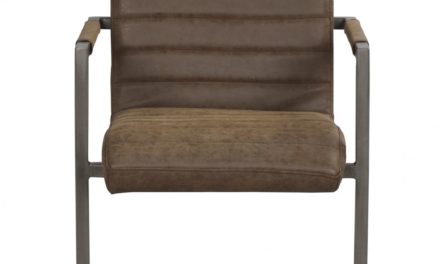 Clive spisebordsstol – mat brun PU læder og gråt stål