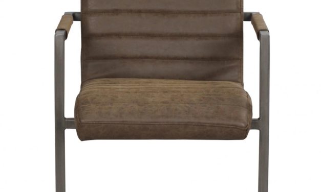 Clive spisebordsstol – mat brun PU læder og gråt stål