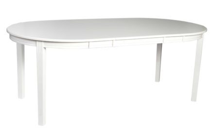 Wittskar spisebord – Hvidt træ, ovalt