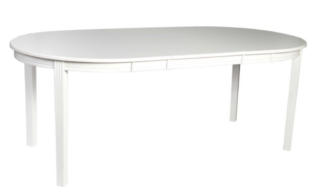 Wittskar spisebord – Hvidt træ, ovalt