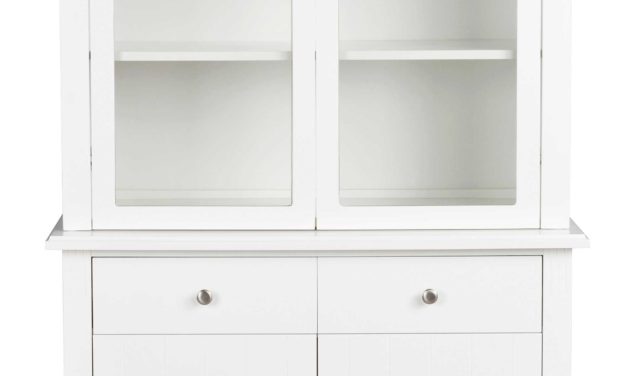 Wittskar kabinet – Hvidt træ, 4 låger/2 skuffer