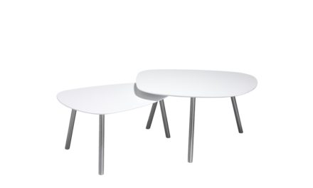 Malou sofabord i hvid træ (85 x 77)