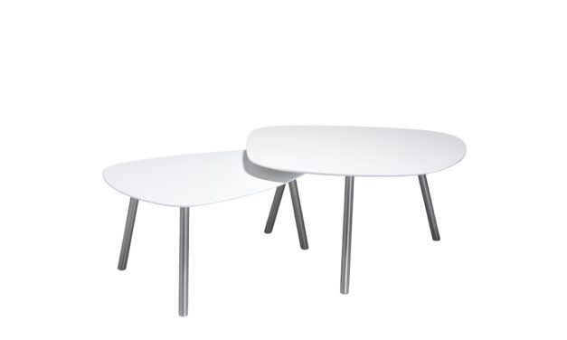 Malou sofabord i hvid træ (85 x 77)