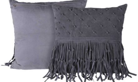 CANETT Rosi pude – mørkegrå ruskind, håndlavet