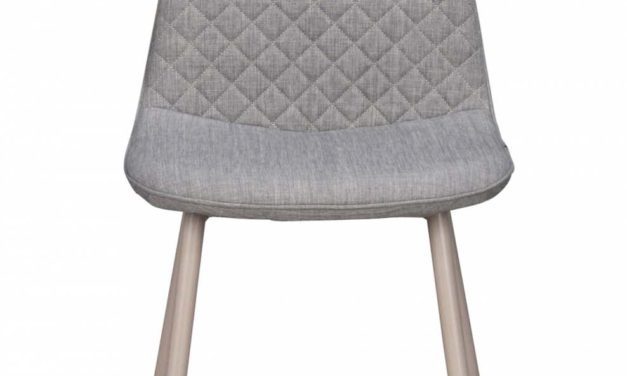 Aston spisebordsstol – gråt stof og hvide metalben