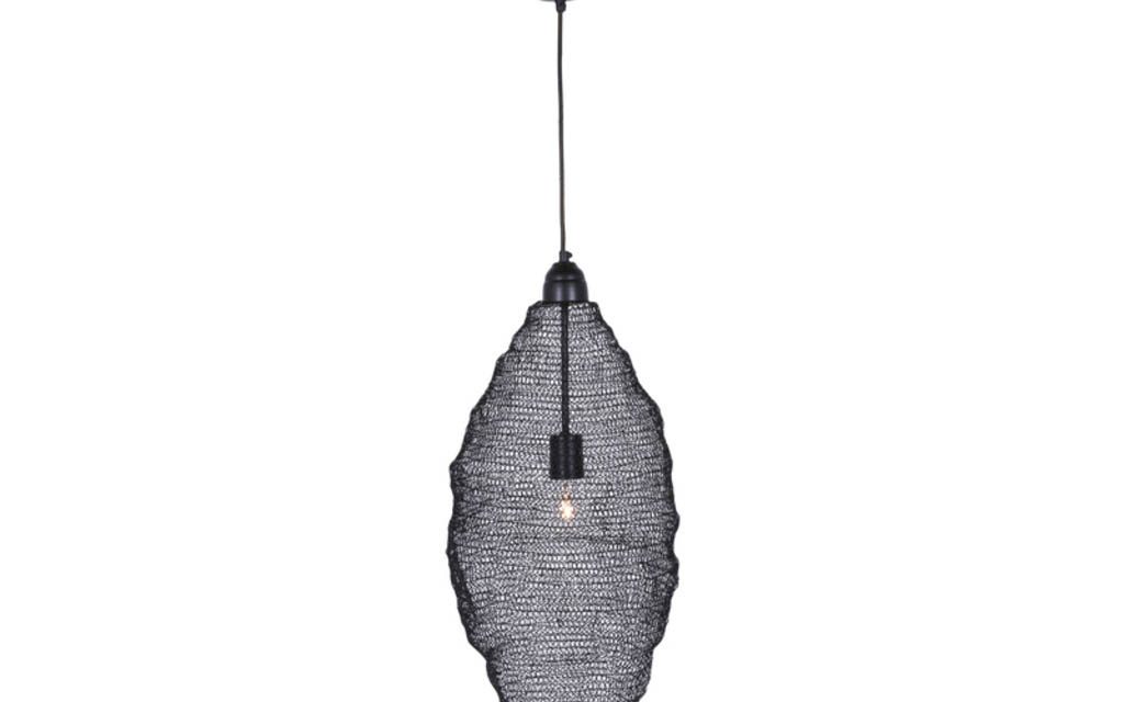 CANETT Oscar hængelampe – sort jern, håndlavet
