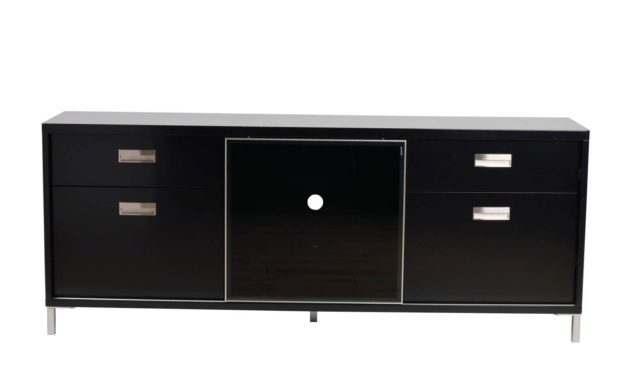 Mercury TV-bænk – sort, m. 1 skydelåge og 4 skuffer