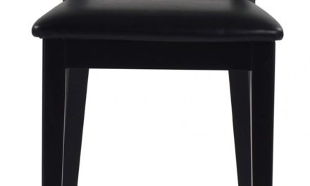 Dylan barstol – sort eg, sort PU læderhynde