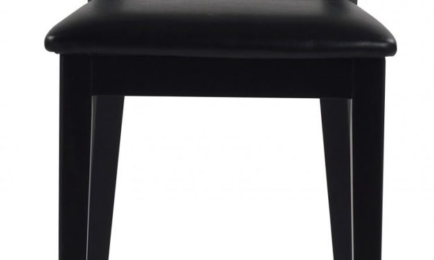 Dylan barstol – sort eg, sort PU læderhynde