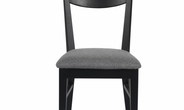 Dylan spisebordsstol – sort eg, grå stofhynde