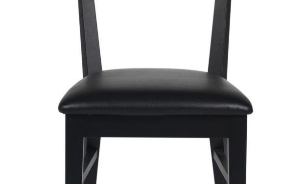 Dylan spisebordsstol – sort eg, sort PU læderhynde