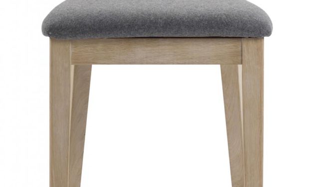 Dylan barstol – hvidpigmenteret eg, grå stofhynde