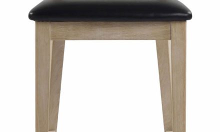 Dylan barstol – hvidpigmenteret eg, sort PU læderhynde